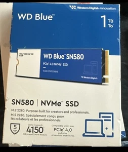 WDBWMY0010BBL Western Digital WD Blue SN580 1TB M.2 NVMe Internal SSD - Afbeelding 1 van 1