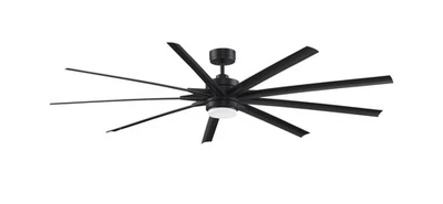 Fanimation Odyn 84" Indoor/Outdoor 9-Blade Ceiling Fan with Light in Black - Image 1 of 2