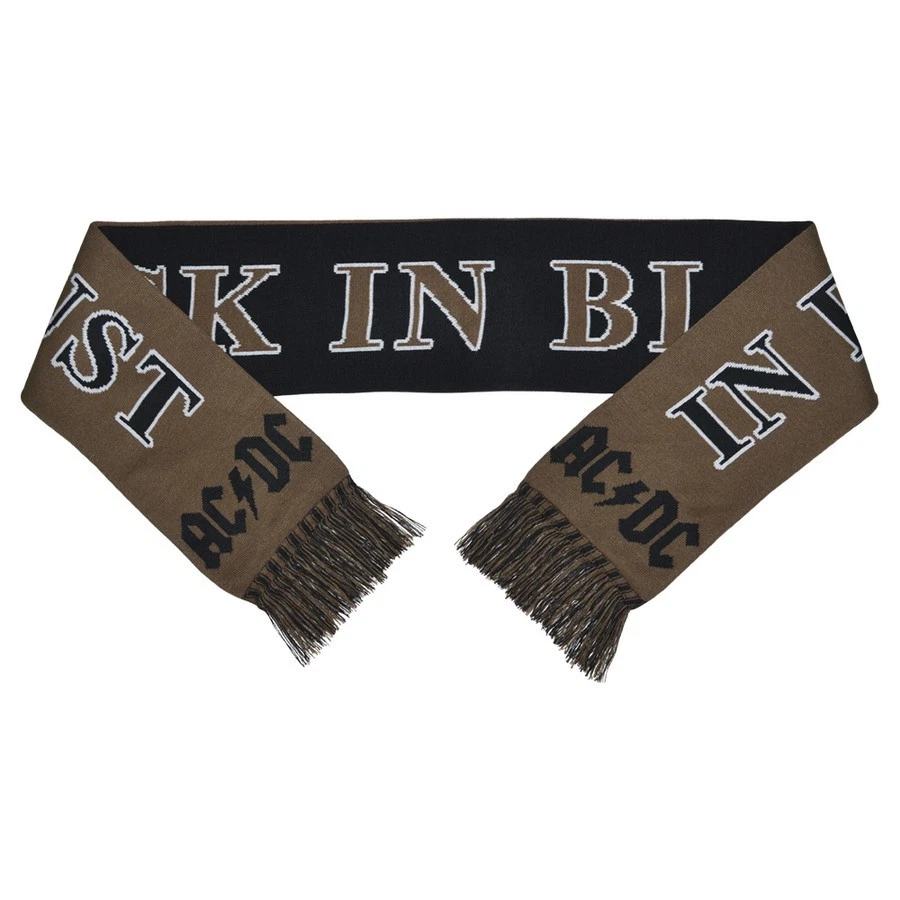 Bufanda inspirada en el rock - Envoltura tejida estilo AC/DC tema “Back in Black” Foto 1 de 1