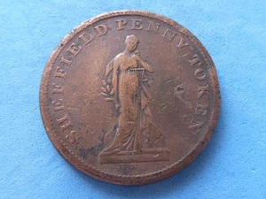 136) Great Britain Sheffield Penny Token 1812 Poor Condition! £3.50 - Picture 1 of 2