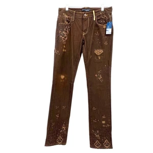Nuevos Jeans Ralph Lauren Para Mujer Madison Bootcut Tiro Bajo Marrón Envejecido 28 Y2K - Imagen 1 de 12