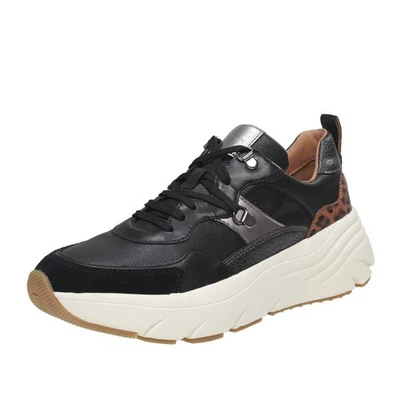 Geox Diamanta - Sneakers Platform In Pelle Nero - Taglia 37 [24cm] Scarpe Donna - Immagine 1 di 3