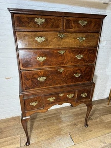 Georgian Walnut Chest On Stand . Free Delivery Available - Picture 1 of 12