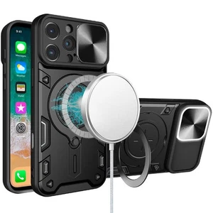 Für iPhone 16 PRO MAX Hülle Magnet Kreis Ring Linse Schutz + Hartglas - Bild 1 von 12