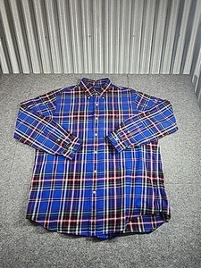 Polo Ralph Lauren Mens XL Classic Fit Performance Flannel Blue Plaid Red Pony - Picture 1 of 10