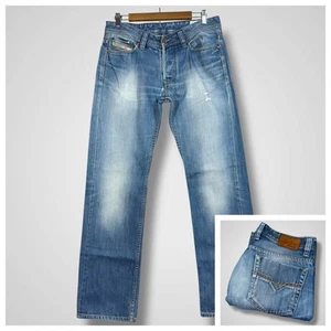 Diesel Viker Jeans Men 30x34 Straight Leg Distressed Whiskered 008YN Button Fly - Picture 1 of 15