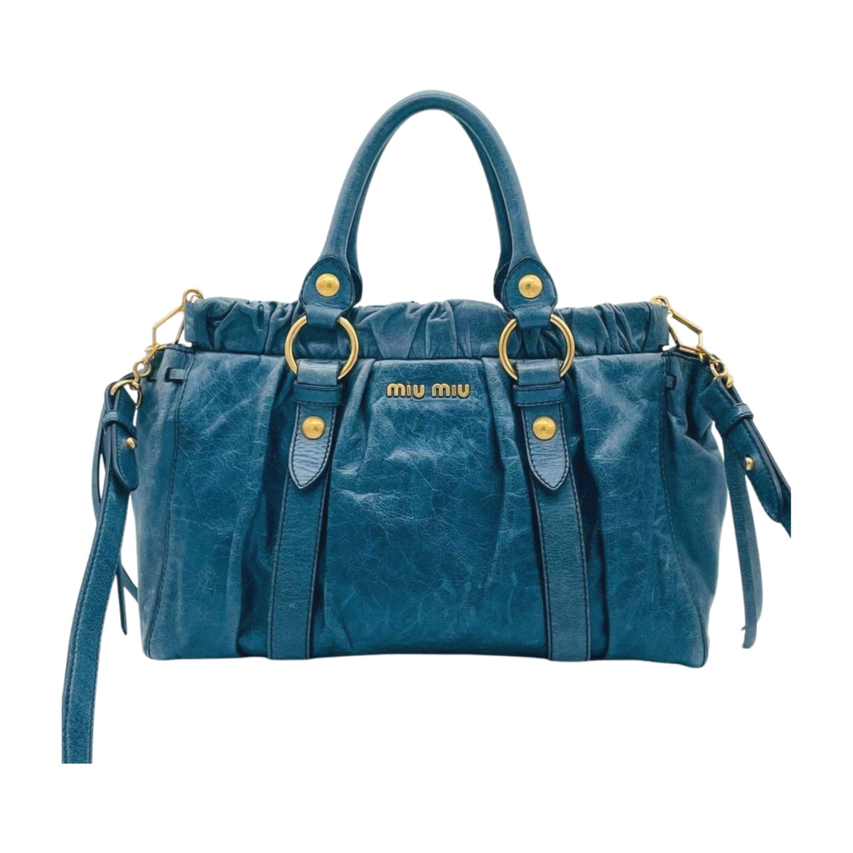 バッグ Archive miu miu leather hand bag blue バッグ Archive miu miu leather hand bag blue Blue Leather Exterior