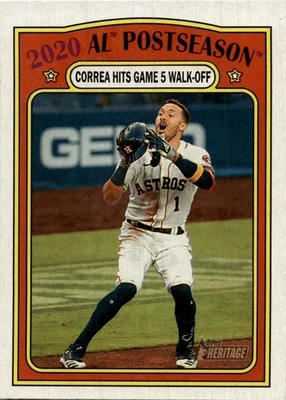 2021 Topps Heritage #23 2020 AL Postseason: Correa Hits Game 5 Walk-Off Great!! - Image 1 of 2