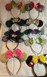 Diademas orejas de Minnie Mickey Mouse de Disney World lentejuelas multicolores - Imagen 1 de 10