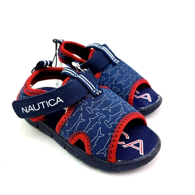 Nautica Diera Baby Boy Size 5 Navy Hammerhead Blue Red Casual Sandals - Image 1 of 4