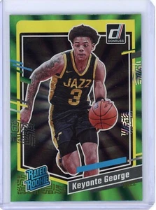 KEYONTE GEORGE 2023-24 DONRUSS RATED ROOKIE GREEN LASER HOLO JAZZ RC Q3641 - Picture 1 of 3