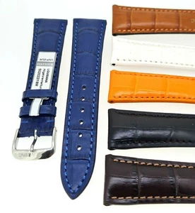 Bracelet de Montre Louisiana Croco Veau 21mm Noir, Bleu, Braun Made in Germany / - Picture 1 of 4