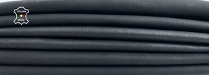 CHARCOAL BLACK NUBUCK Thick Italian Goatskin leather 3 skins 13+sqf 1.2mm C1794 - Picture 1 of 7
