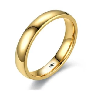 Anillos Sortijas Argollas De Compromiso Matrimonio Oro Para Mujer Hombres Unisex - Foto 1 di 7