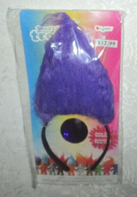 紫色头发好运巨魔头带和身体贴花 2 英寸宝石套装 7 岁以上伪装  — 第 1/4 张图片