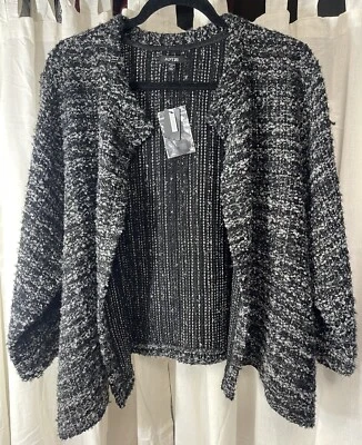 Apt 9 Mujer’s 3X Cárdigan Abierto Suéter Chaqueta Nuevo con Etiquetas Negro Gris Plata Noche *leer Foto 1 de 4