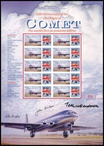 Hoja Business Smilers 2009 GB Comet First Flight BC-206 firmada por John Wilson +2 - Imagen 1 de 4