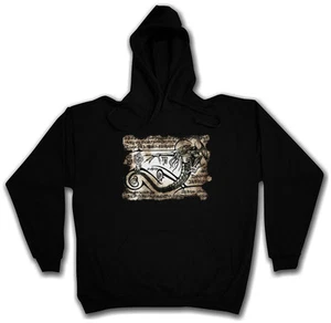 CTHULHU NECRONOMICON PIECE HOODED SWEATSHIRT HOODIE Alien Ufo Sanscrit TR3B - Picture 1 of 2