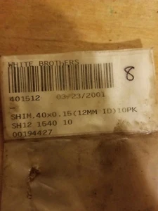 WHITE BROTHERS SHIM 40X0.15  12MM ID 401512 NHBIN7 - Picture 1 of 2