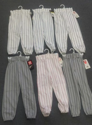 NEW! Wilson A4282 Youth Pinstripe  Baseball Softball  Belted Knicker Pants  - Image 1 of 4