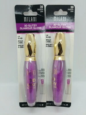 Milani 3D Glitzy Glamour Gloss #39 Fashion Diva lot of 2.new carded. - Image 1 of 4