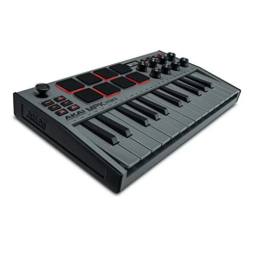 Akai MPK Mini MKIII Mini Tastiera Controller 25Tasti MIDI USB 8 Drum Pad Grey