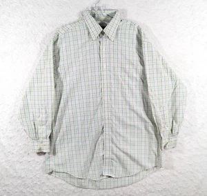 Camisa Brooks Brothers Para Hombre Grande A Cuadros Blanca Manga Larga Con Botones Sin Planchar - Imagen 1 de 6