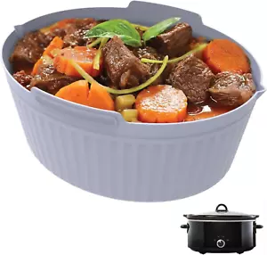 Silicone Slow Cooker Liners Oval, Fits 6 QT Cookers. Thick, Reusable, Leakproof, - Picture 1 of 12