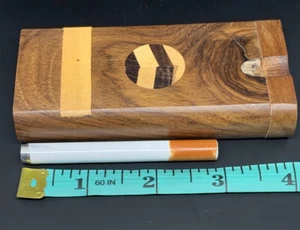 NEW WOODEN TOBACCO FLOWER ONE OG PIPE BOWL HITTER POCKET SMOKE SET 4" DUGOUT BOX - Picture 1 of 10