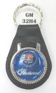 Blue FLEETWOOD 32H4 Leather Chrome Cadillac Key Ring 1991 1992 1993 1994 1995 - Picture 1 of 5