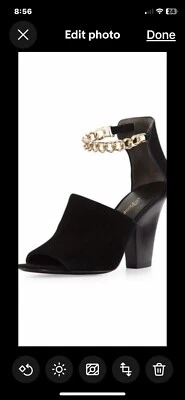 Salto feminino 3.1 Philip Lim tamanho 39 camurça com tornozelos de corrente - Imagem 1 de 4