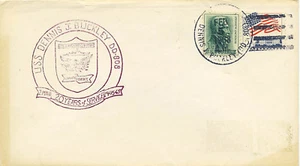 Cubierta de barco evento naval de Estados Unidos 1965 USS Dennis Buckley 20 años matasellos y prestigio - Imagen 1 de 1