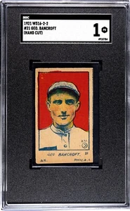 DAVE BANCROFT 1920-1921 W516-2-2 Hand Cut Strip Card #21 SGC 1 PHILLIES HOF - Picture 1 of 2