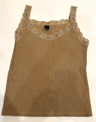 Camiseta sin mangas acanalada de encaje floral Y2K vintage GAP talla L Foto 1 de 4