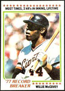 1978 Topps baseball card # 3 Willie McCovey, San Francisco Giants NM/MT