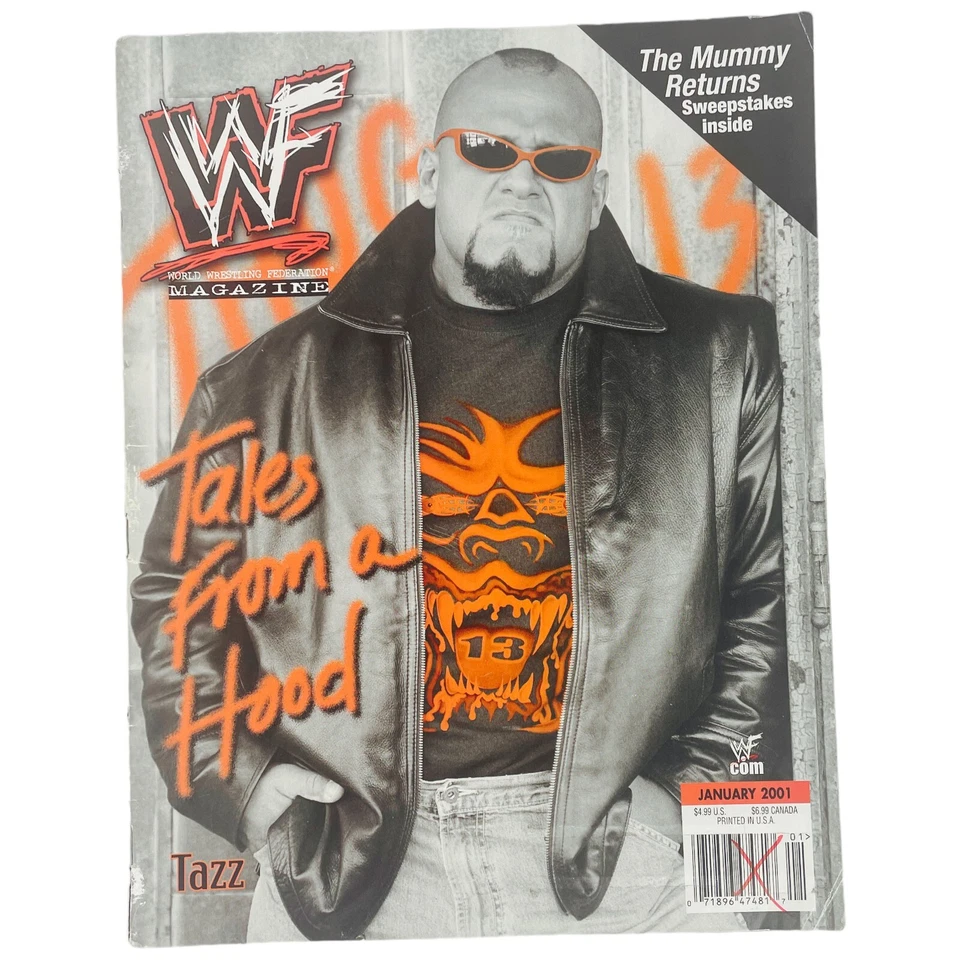 Tazz WWF Magazine Jan 2001 Kurt Angle Brian Christopher Scotty 2 Hotty WWE ECW - Image 1 of 4