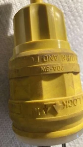 Leviton Yellow Twist Turn Locking Plug NEMA L6-20 20A 3W 250V - Picture 1 of 4