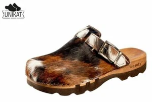 Woody Estilo Lukas Zuecos Hombre Zapato Abierto de Piel Holzschuh Vaca Gr 40-50 - Imagen 1 de 9