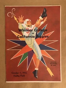 WHITTIER  CALIFORNIA AGGIES COLLEGE FOOTBALL PROGRAM - 1952 - EX - Picture 1 of 1