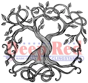 Deep Red Stamps Tree of Life Rubber Cling Stamp - Picture 1 of 3