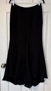 By Anthropologie Women’s Pants Size 4 Black Super Flare Bell Bottom Hi-Low Party - Picture 1 of 12