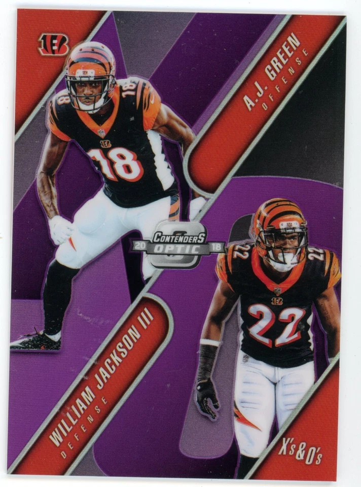 2018 Panini Contenders Optic AJ Green William Jackson Purple Prizm #XO-CIN #/99 - Image 1 of 1