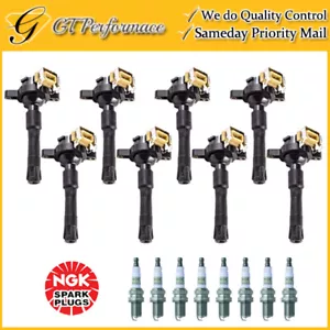 Quality Ignition Coil & NGK Spark Plug 8PCS for BMW 540i 740i 740iL 840Ci M5 X5 - Picture 1 of 7