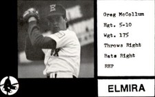 1987 Elmira Pioneers (Black) Cain #23 Greg McCollum - NM Baseball Card