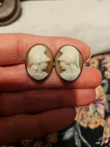 VINTAGE Sterling 925 CAMEO ROMAN SOLDIER CUFFLINKS - Picture 1 of 5