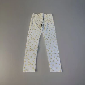 Carter’s Girl’s Gray Leggings Gold Glitter Hearts Size 7 Cotton Blend - Picture 1 of 4