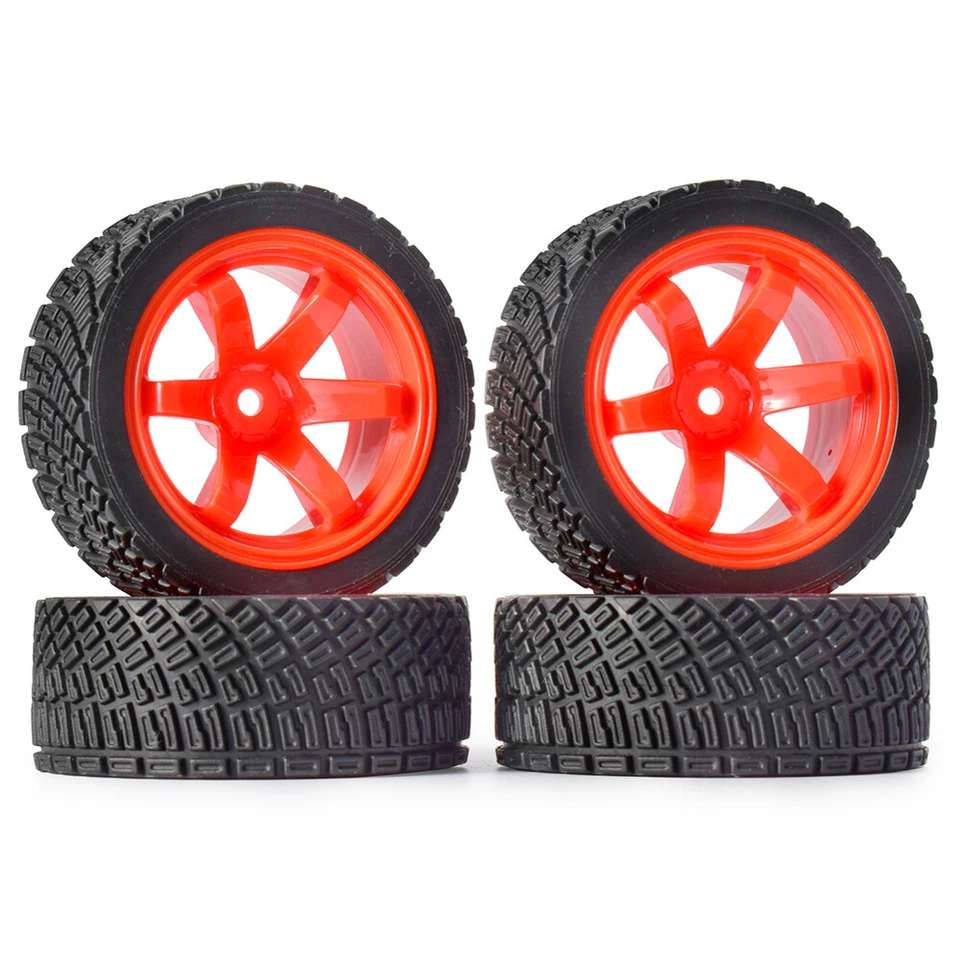 Austar 4PCS 12mm Hex 67mm RC Car Rubber Tires Wheel for 1/10 WLtoys 1/14 144001 - Image 1 of 4