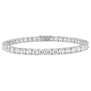 Amour Sterling Silver 14 1/4CT TGW White Sapphire Tennis Bracelet - 7.25 in. - Picture 1 of 6