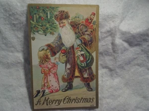 1908 BABBO CLAUS BORSA DEI GIOCATTOLI UNA CARTOLINA NATALIZIA #408.Bambina, bambola - Foto 1 di 2