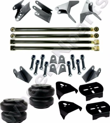 Triangulated 4 Link Kit w/Air Lift D2500 Bags & Rear Weld On Brackets Air Ride - Image 1 of 4